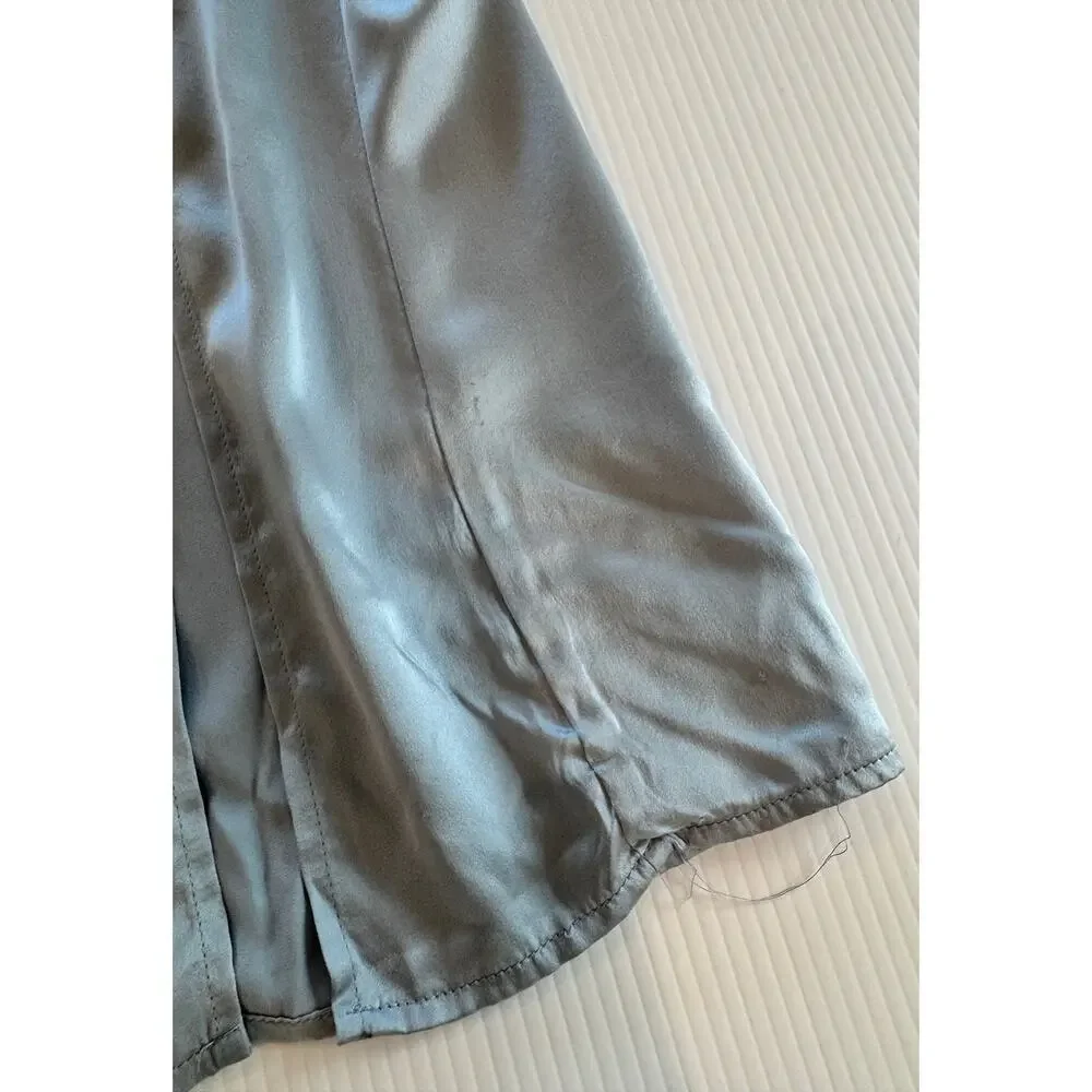 Reformation Barrow Silk Satin Strapless Maxi Dress Ice Blue 2 XS Slit Formal - Picture 7 of 16